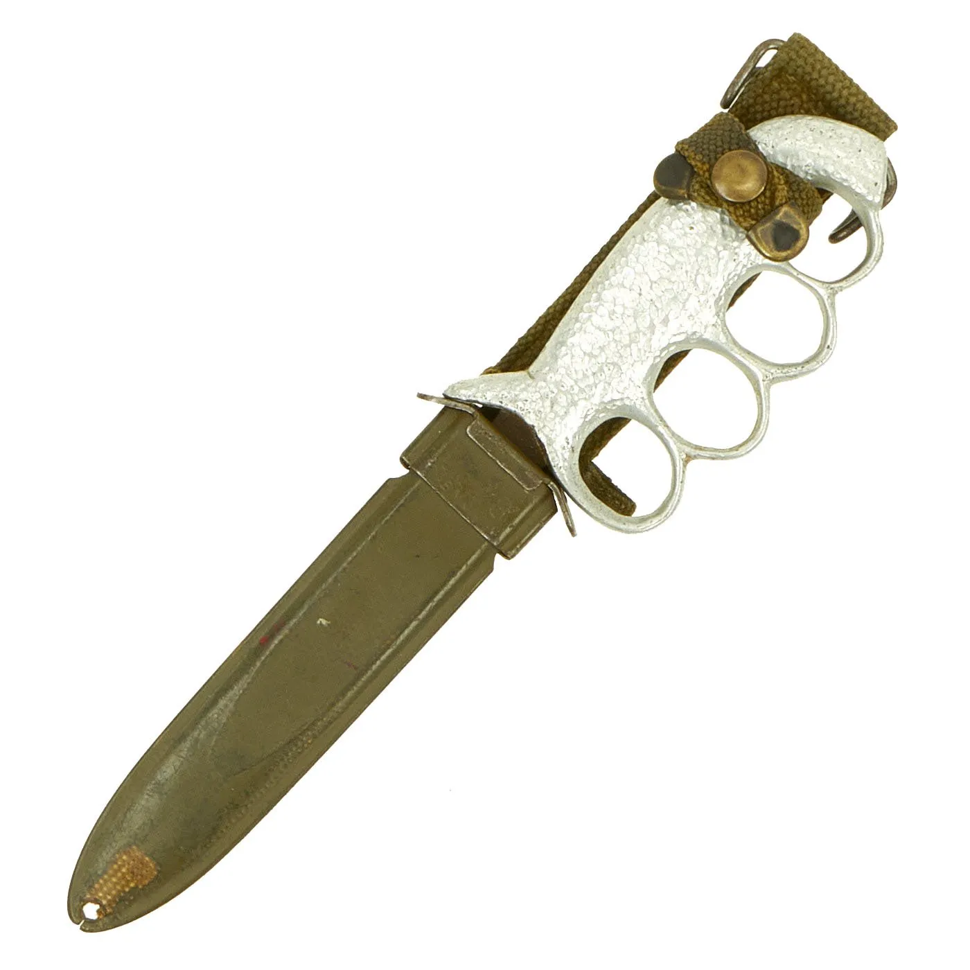 Original U.S. WWII Aluminum Handle Knuckle Knife Featured in Book Signed By Author - Page 295