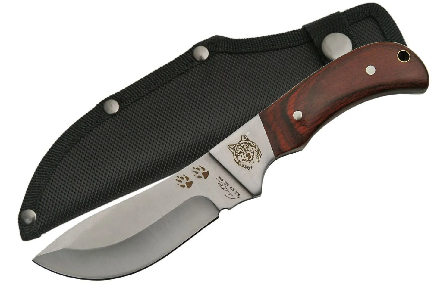 Outdoorsman Skinner Hunting Knife With Sheath - Wolf