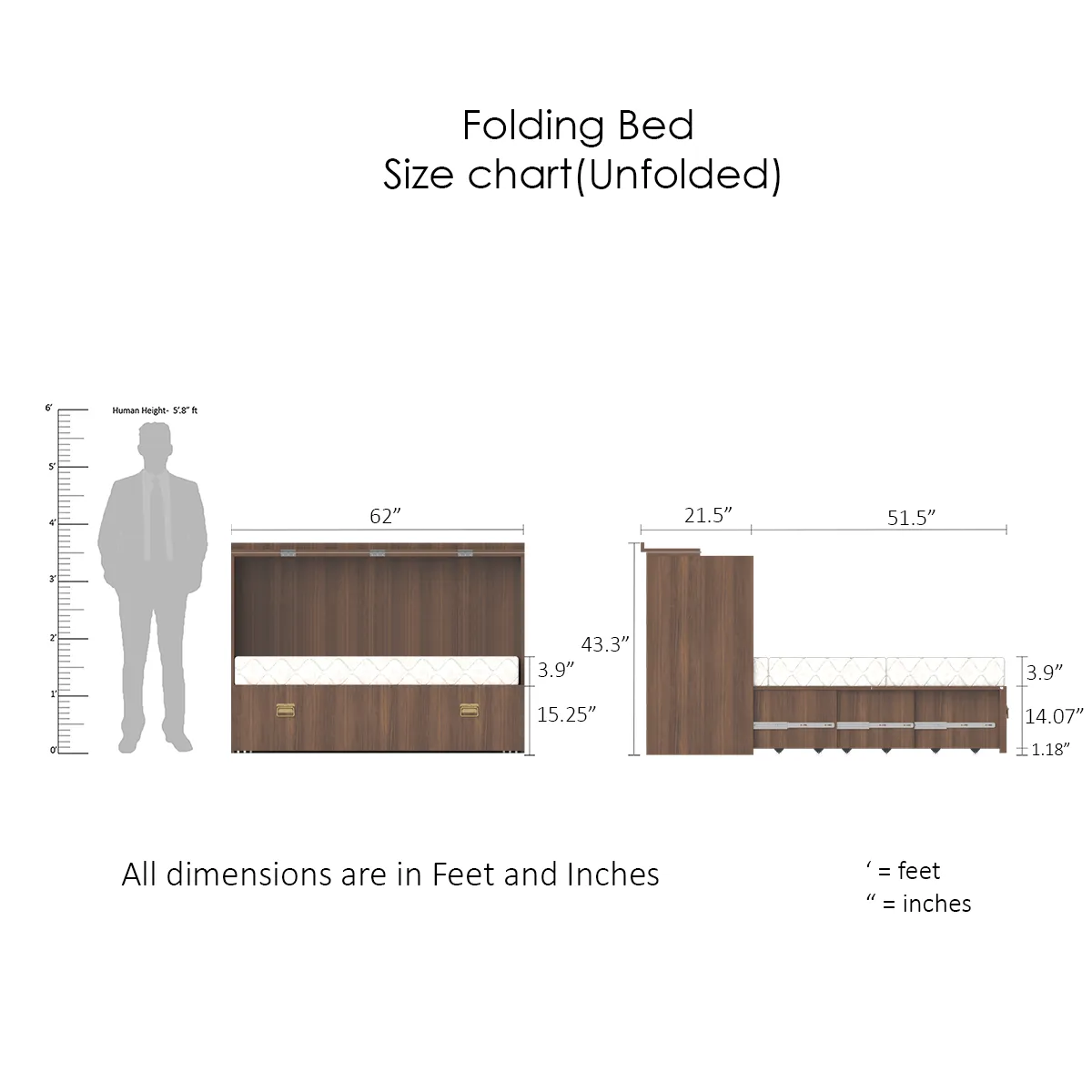 Pengu Folding Bed 6X5 ft Queen Size