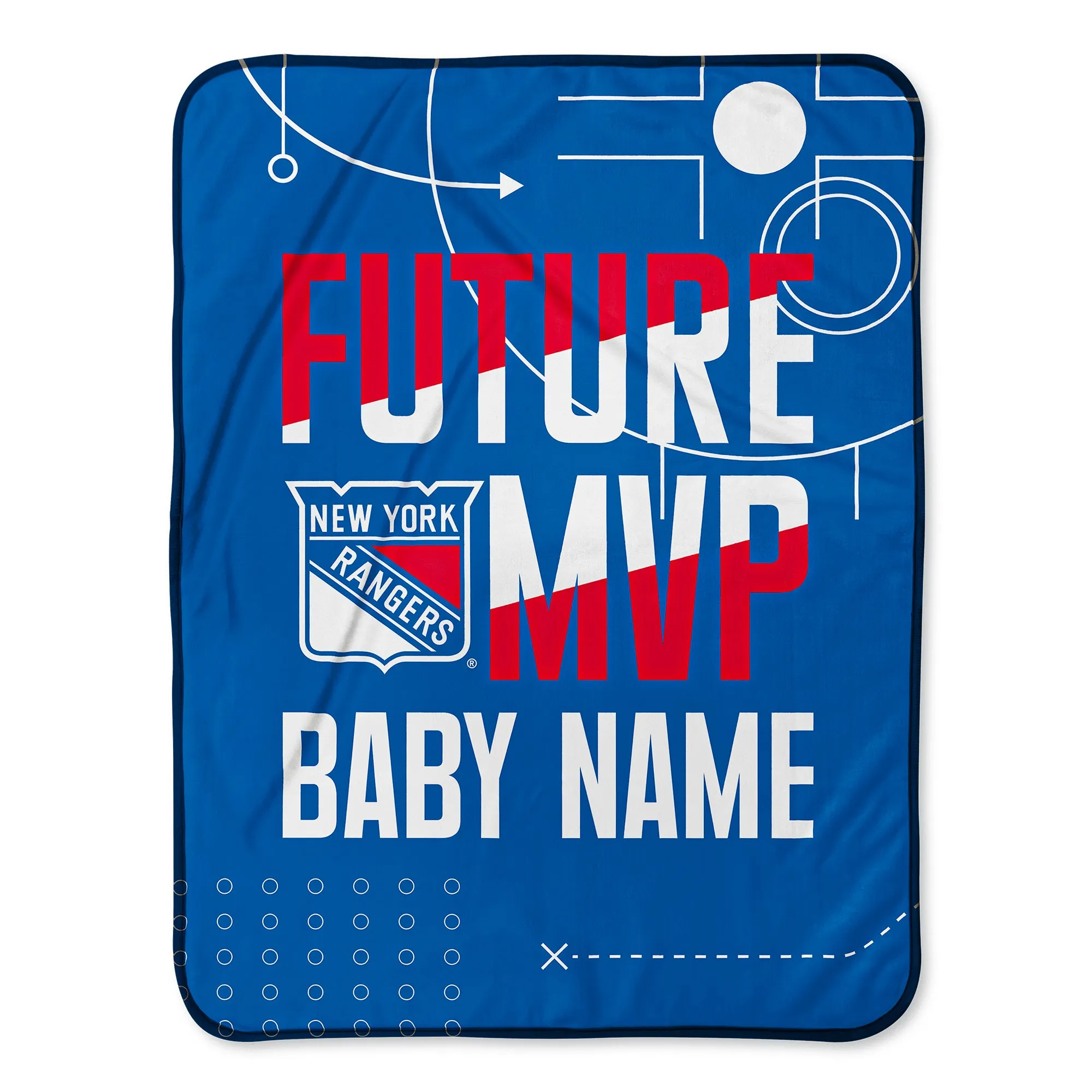 Personalized New York Rangers MVP Baby Pixel Fleece Blanket