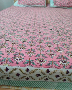 PINK BLUE FLORA (BED SHEET)