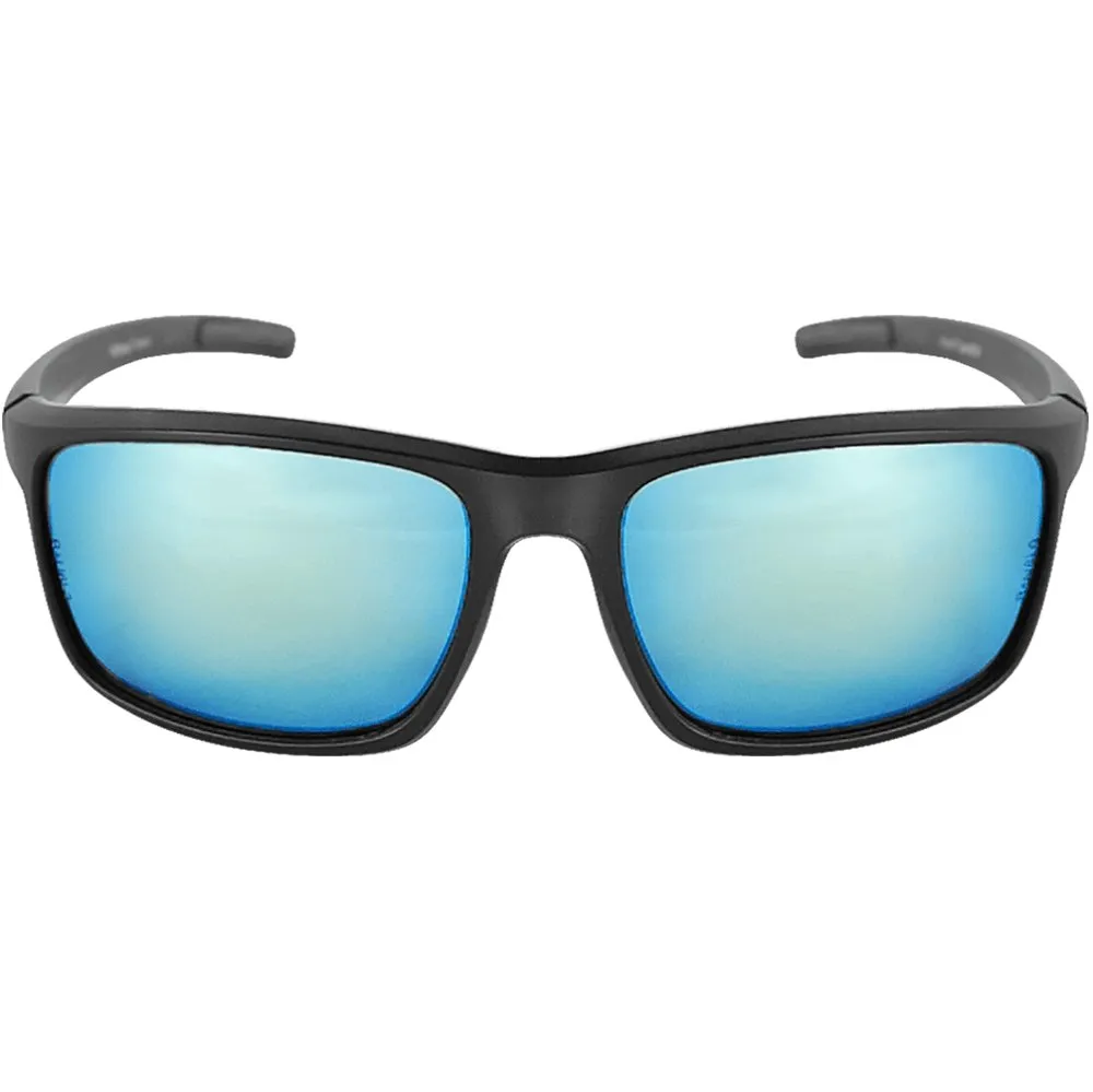 Pompano Ice Blue Mirror Performance Fog Technology Polarized Lens with Matte Black Frame, Safety Glasses - BH2769PFT