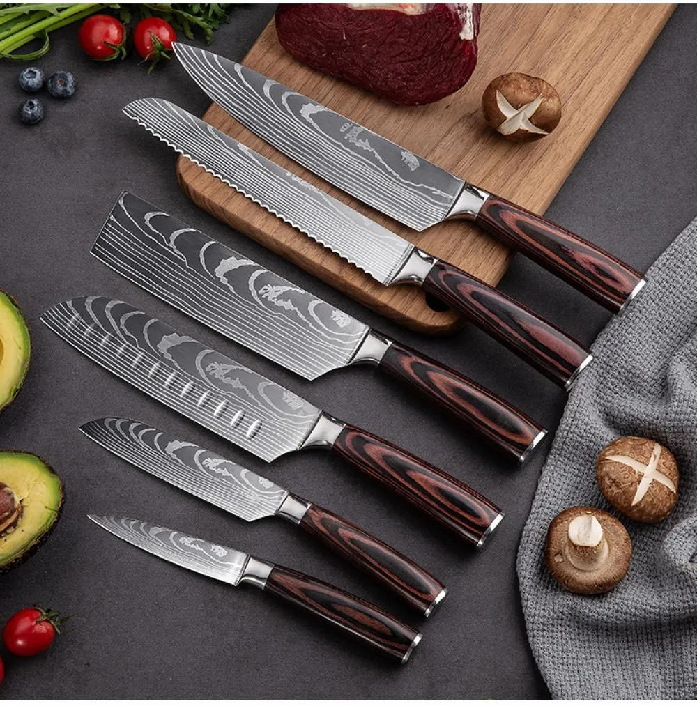 Professional Kitchen Knives -10 Piece High Carbon Stainless Steel Chef Knife Set,Ultra Sharp Japanese Knife with Sheath Boxed,Ergonomic Wood Handle