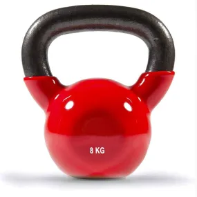 Prokick Vinyl Half Coating Kettle Bell for Gym & Workout - Red