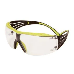 Protective Glasses - 3M SecureFit Protective Eyewear 400 Series, Clear Anti-Fog Lens, Green/Black, SF401XAF-GRN