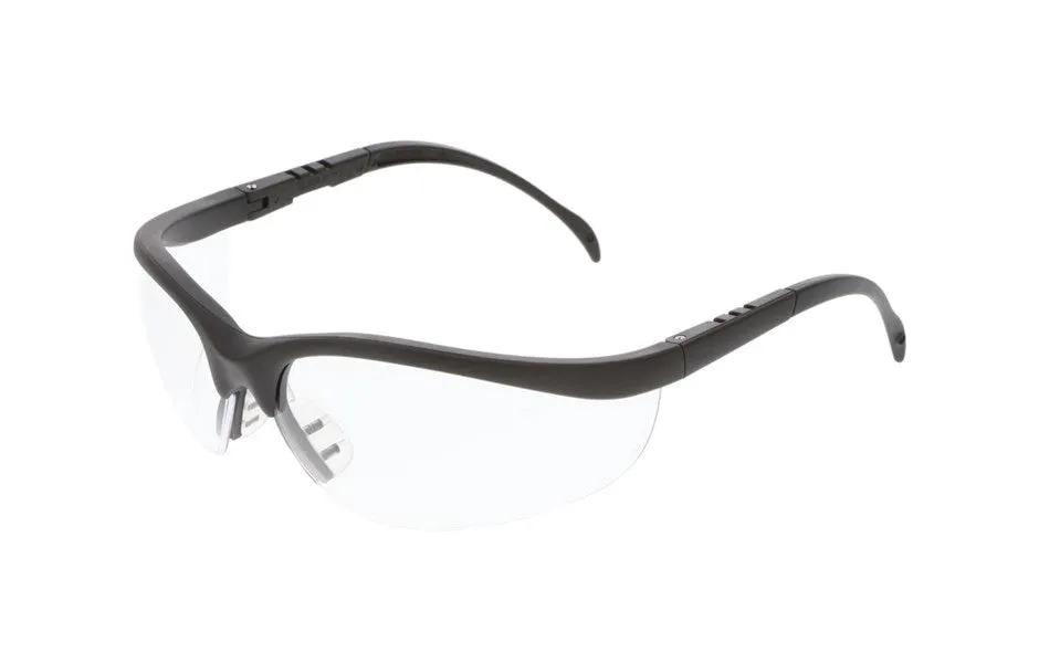 Protective Glasses - MCR Safety Klondike® KD1 Series Black Clear Lens Anti-Fog Coating Adjustable Temple Length KD110AF