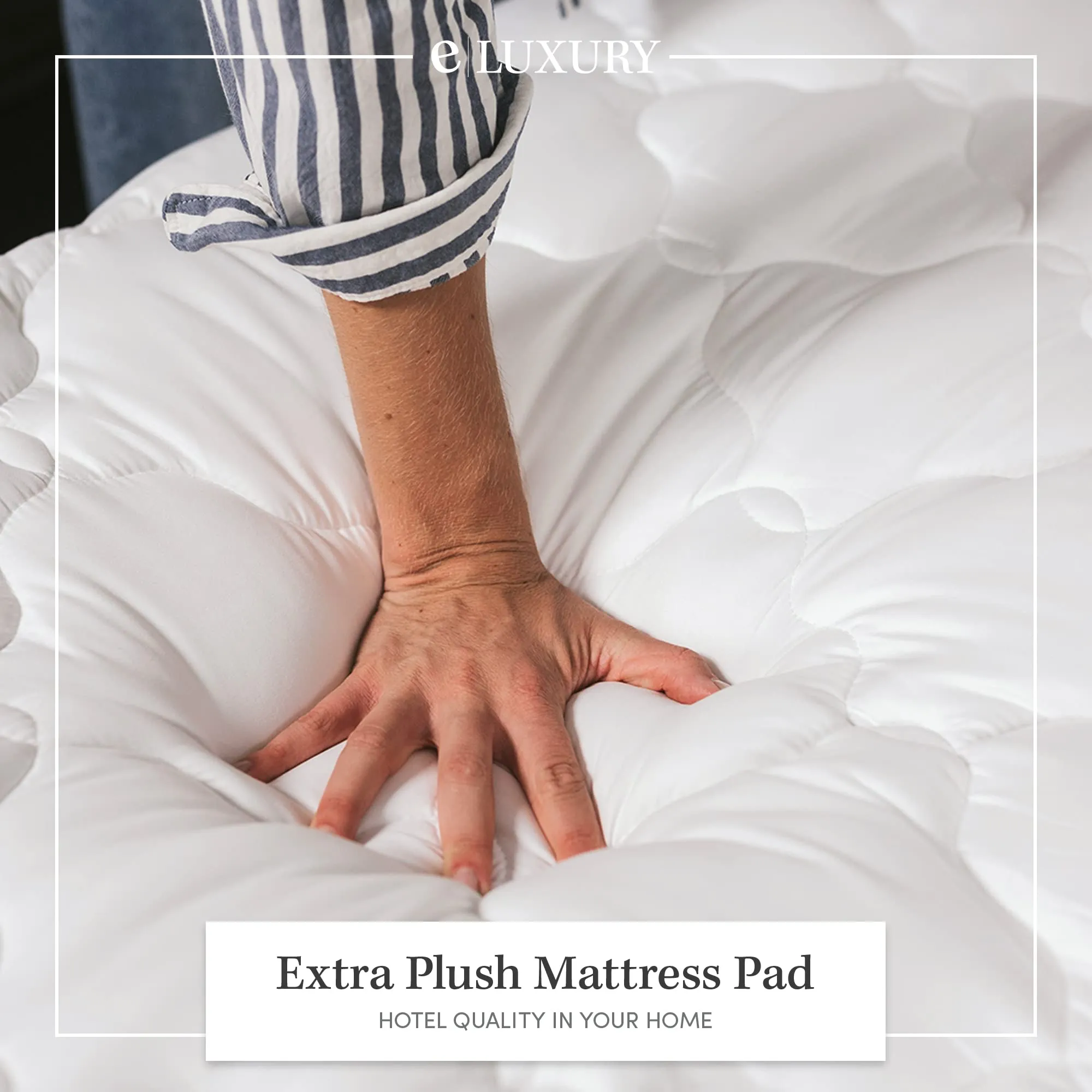 Queen : Mattress Pad with Fitted Skirt - Extra Plush Topper Found in Marriott Hotels, Queen