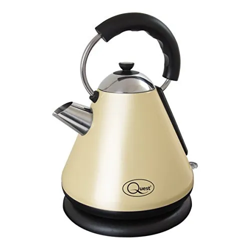 Quest 34500 Fast Boil Pyramid Shape Cordless Kettle, 2200 W, 1.7 liters, Cream