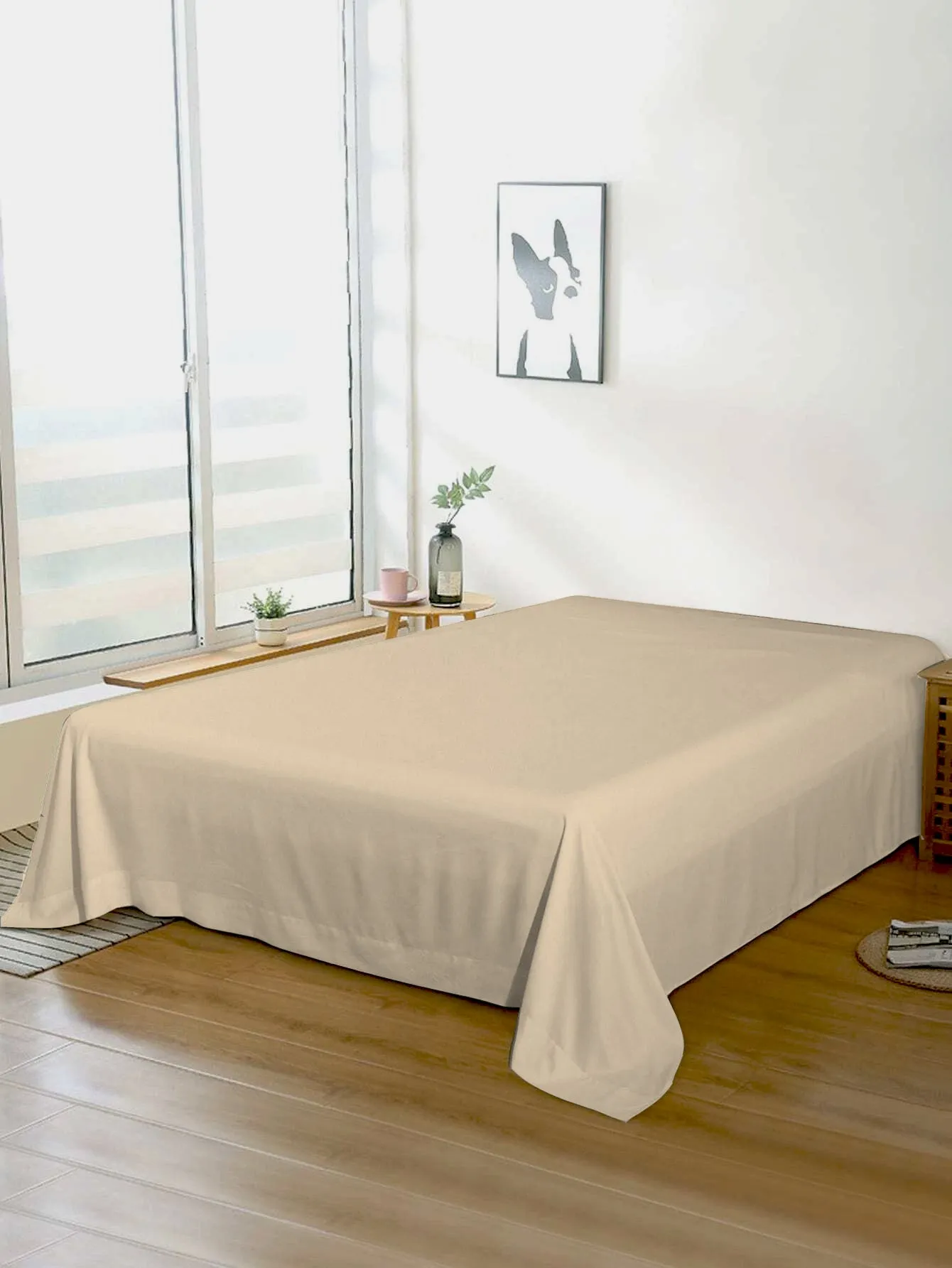 Rest Super Soft Single Flat Sheet 160x220cm-Beige