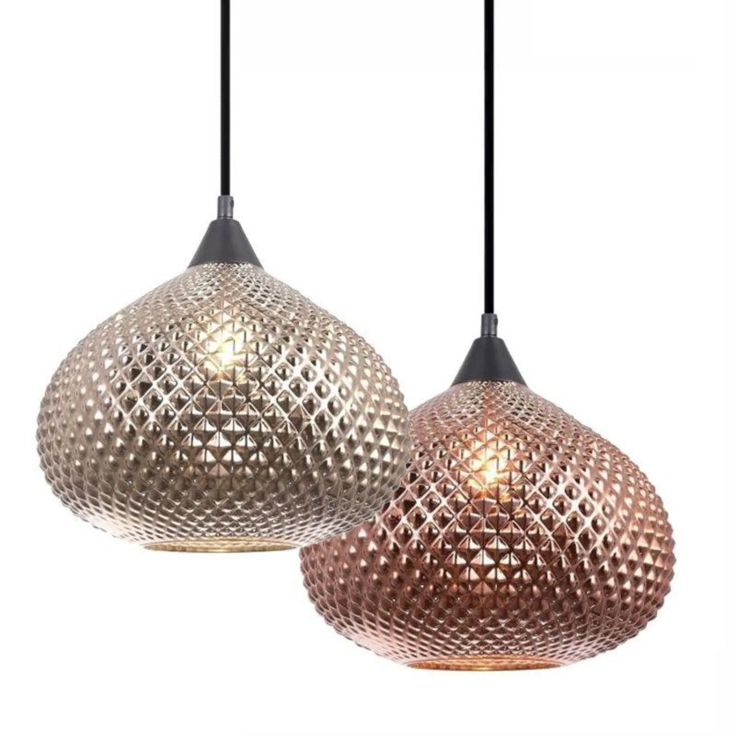 Rictus Pendant Light Wine Glass in Copper or Chrome