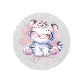 Round Blanket White Tiger