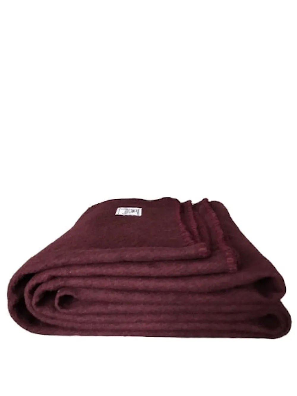 Rugged Burgundy Wool Camping Blanket