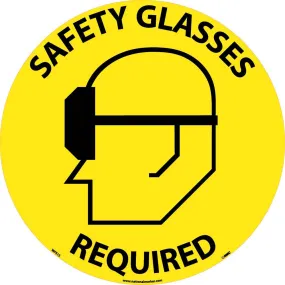 Safety Glasses Required Walk On Floor Sign