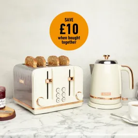 Salcombe Cream & Copper Bundle Kettle   Toaster