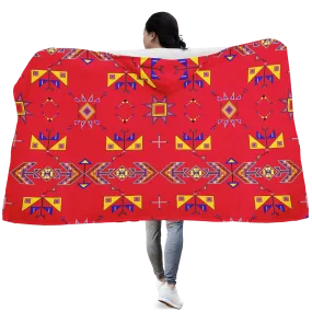 Scattered Generations Red Hooded Blanket