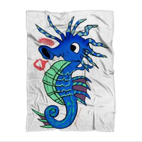 Scribblers the Seahorse Sublimation Throw Blanket