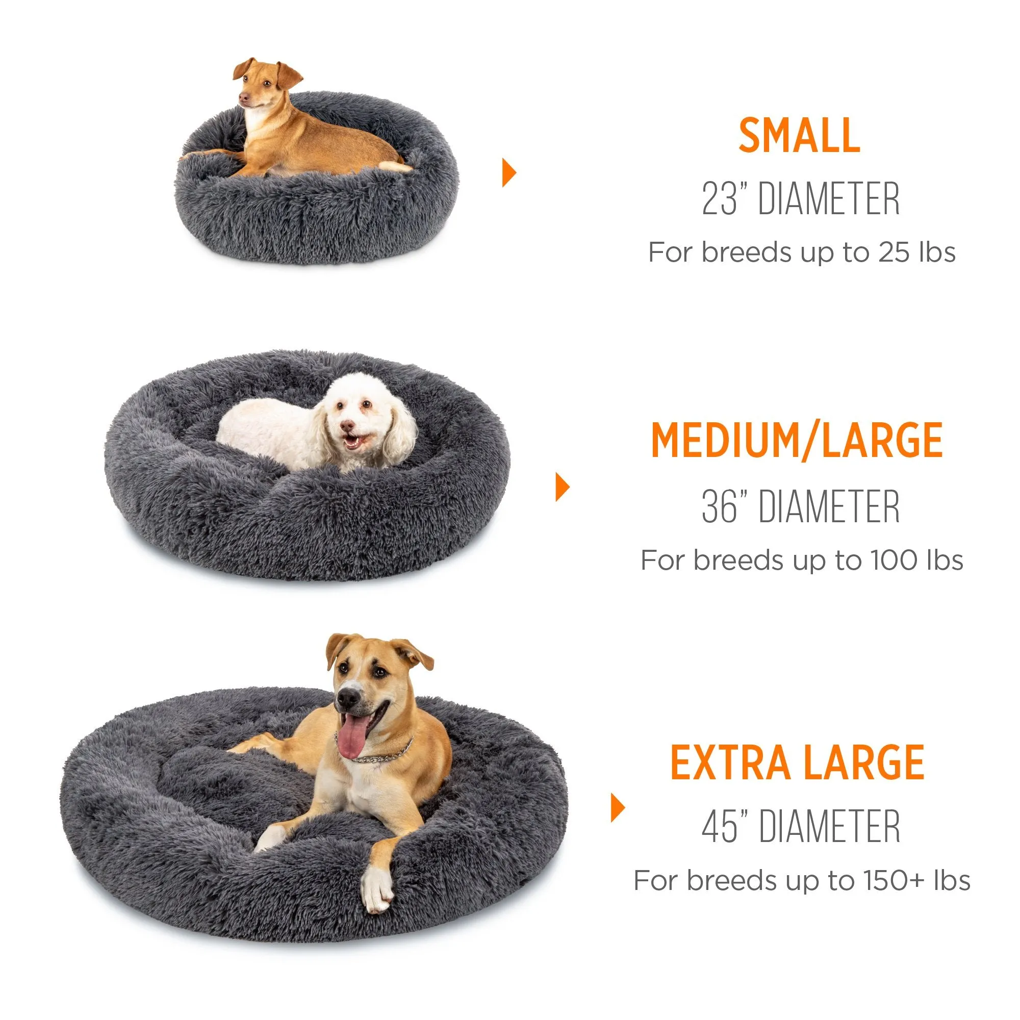 Self-Warming Shag Fur Calming Pet Bed w/ Water-Resistant Lining