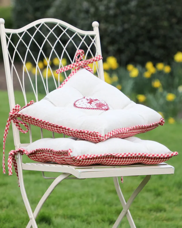 Set of 2 Gingham Stag Alfresco Dining Chair Seat Pads