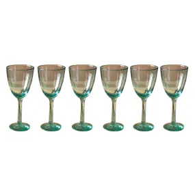 Set of Six Recycled Glass Wine Glasses