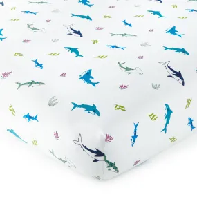 Shark Attack Cotton Fitted Crib Sheet