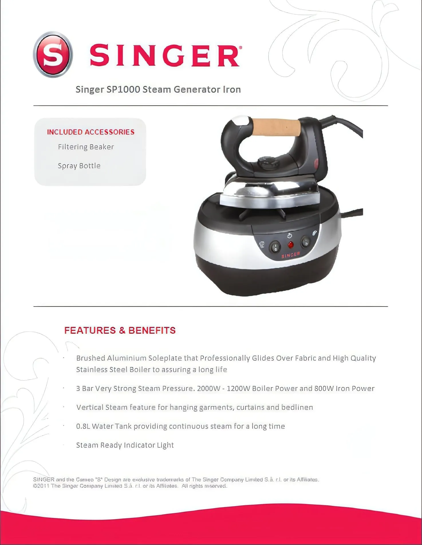 Singer SP1000 Steam Generator Iron