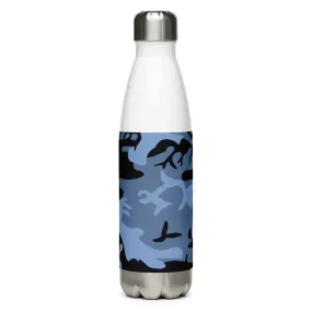 Stainless Steel Navy Blue and Light Blue Camouflage Water Bottle