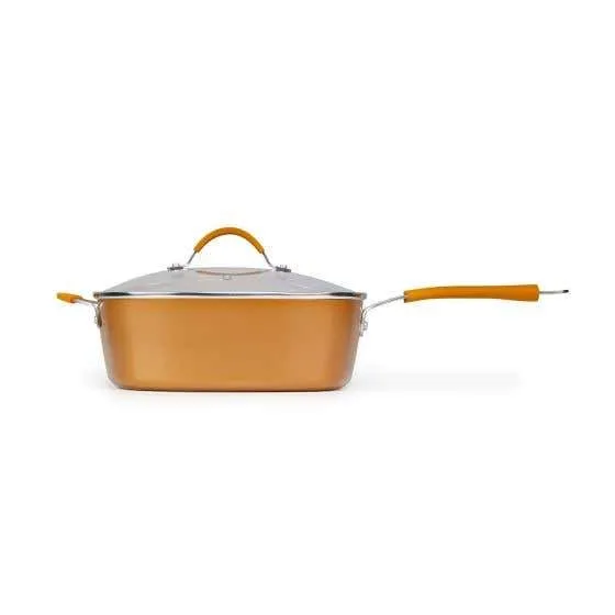 Starfrit EcoCopper - 11" (28 cm) Deep Square Pan with Lid