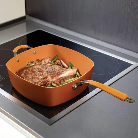 Starfrit EcoCopper - 11" (28 cm) Deep Square Pan with Lid