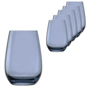 Stolzle Elements Smokey Blue Water / Mixer Tumbler Glass 465ml - Set of 6