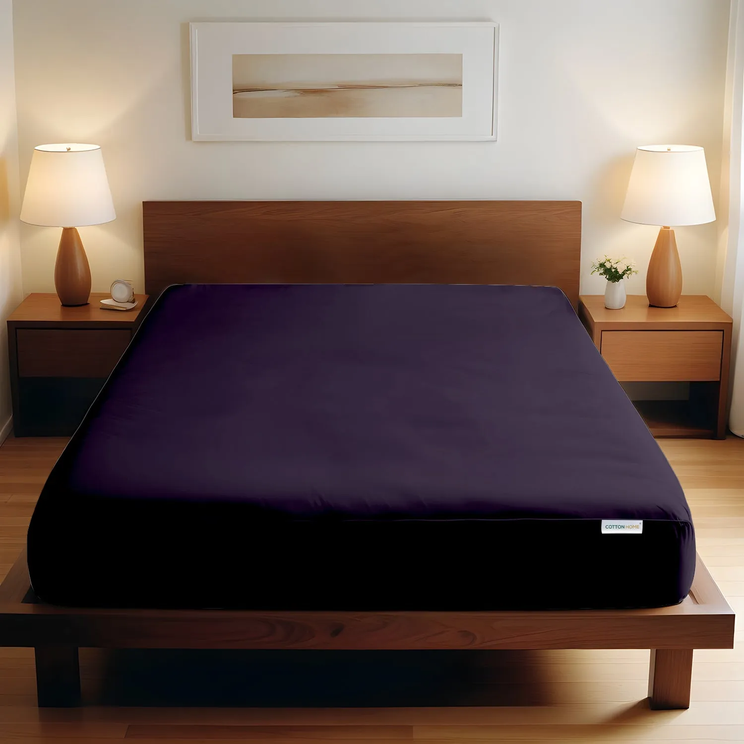 Super Soft fitted sheet 160x200 30 CM - Violet