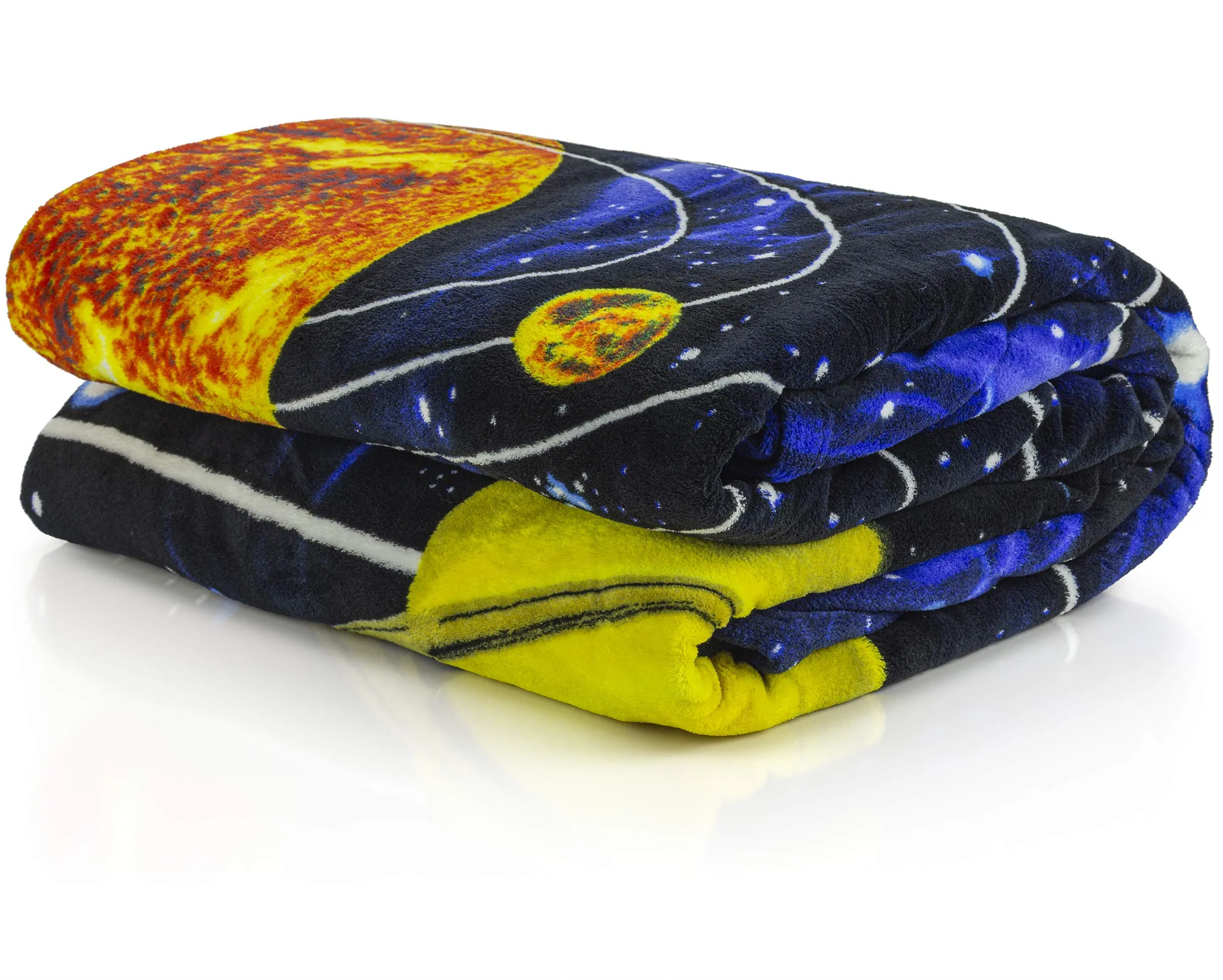 Super Soft Full/Queen Size Fleece Blanket, 75" X 90" (Solar System)