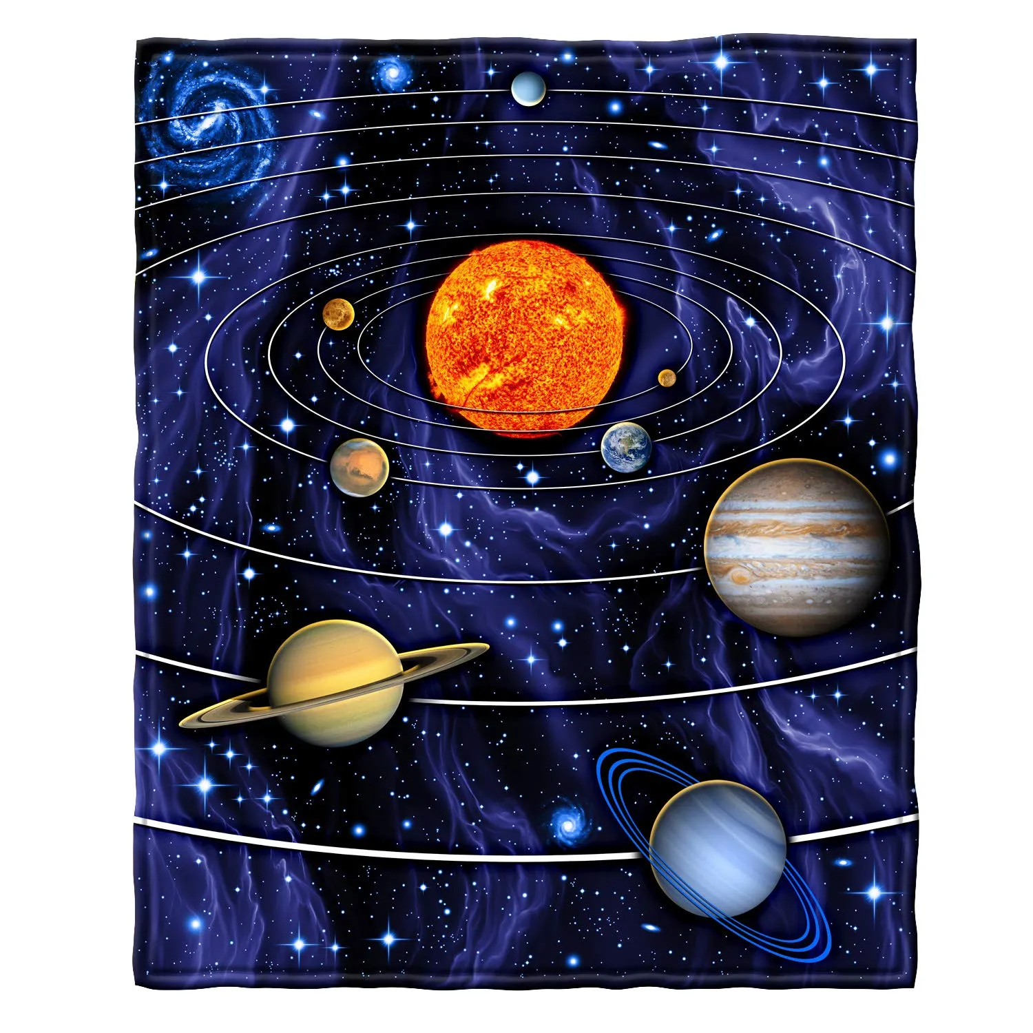 Super Soft Full/Queen Size Fleece Blanket, 75" X 90" (Solar System)