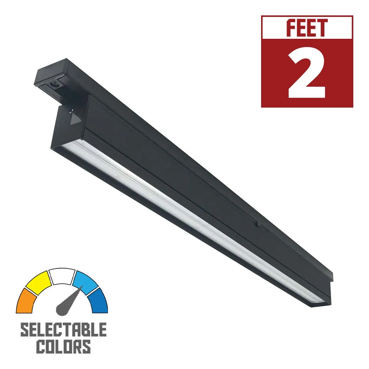 T-Line 2 ft LED Linear Track Bar 20W 1600 Lumens Selectable CCT 30K/35K/40K, Halo, Black