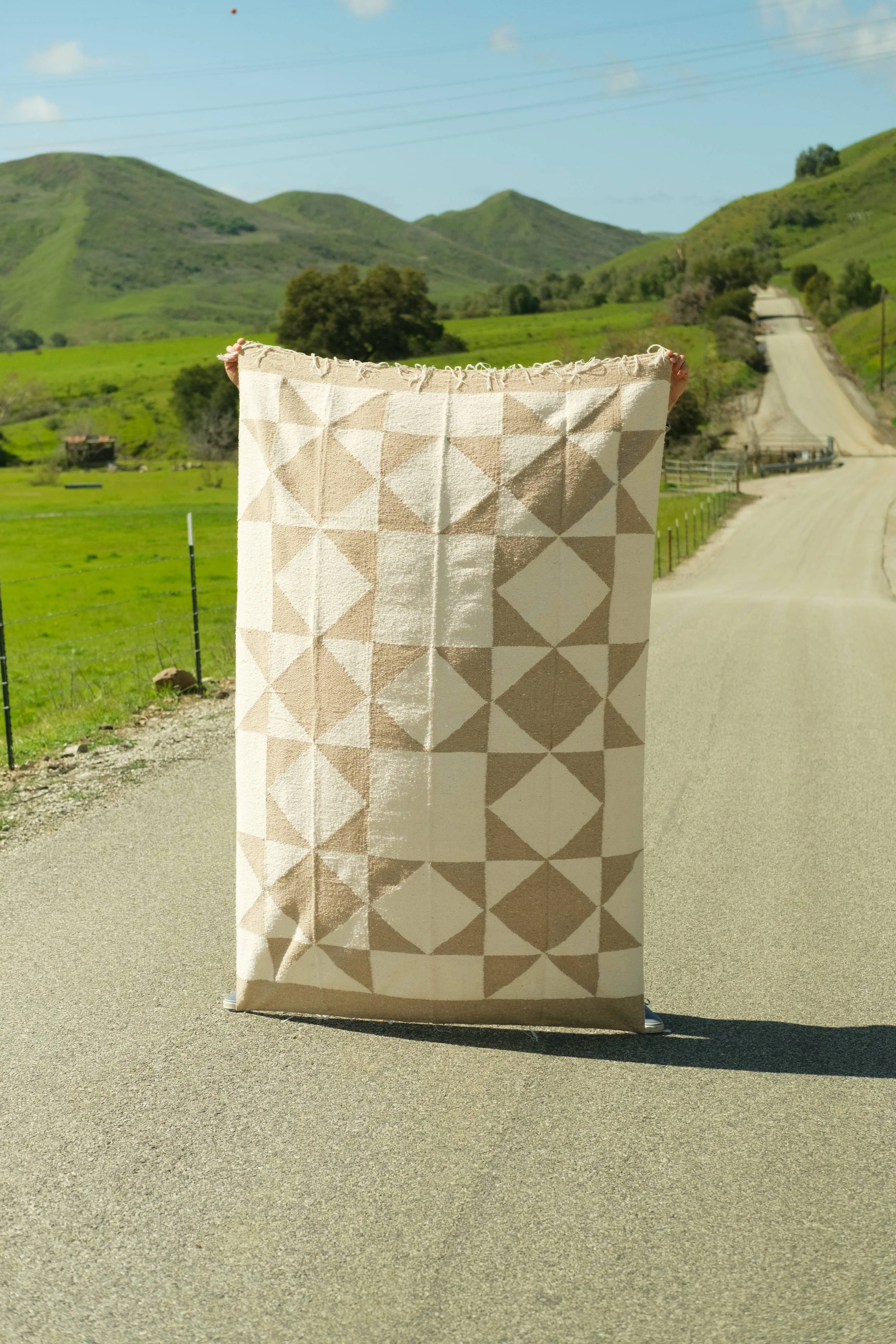 Tan & Cream Patchwork Sun Heavyweight Western Throw Blanket