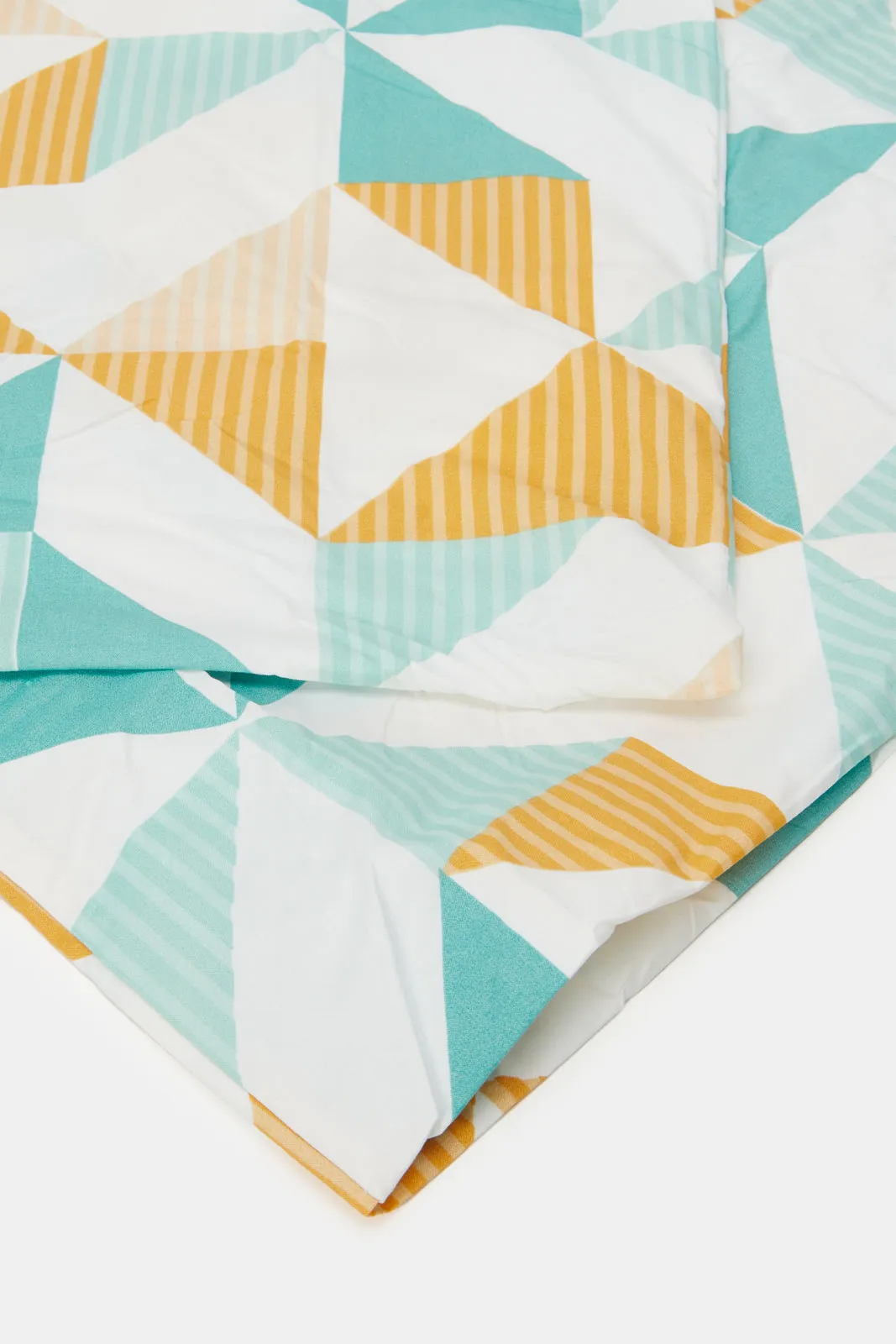 Teal Geometric Print 2-Piece Flat Sheet (Single Size)