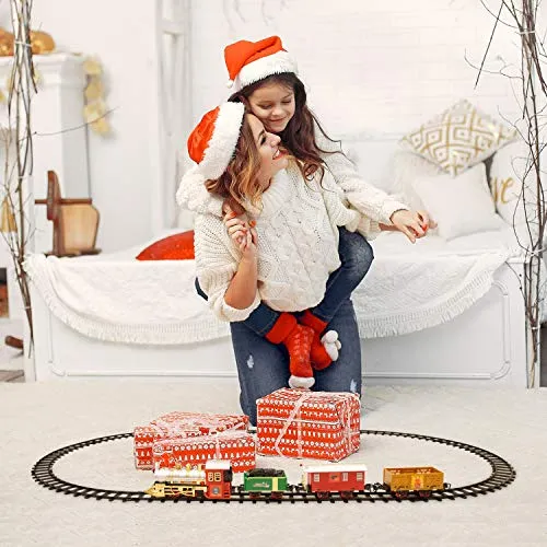 The Christmas Workshop Christmas Train Sets / 4 Separate Designs/Realistic Sounds & Light/Battery Operated (Standard Train Set)