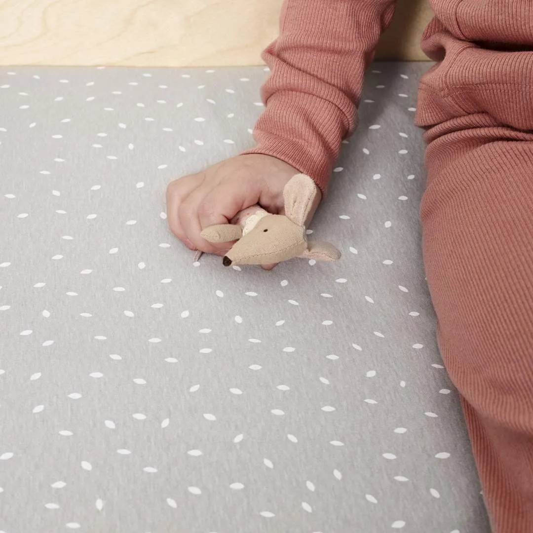 The Little Green Sheep Organic Cot & Cot Bed Fitted Sheet - Dove Rice