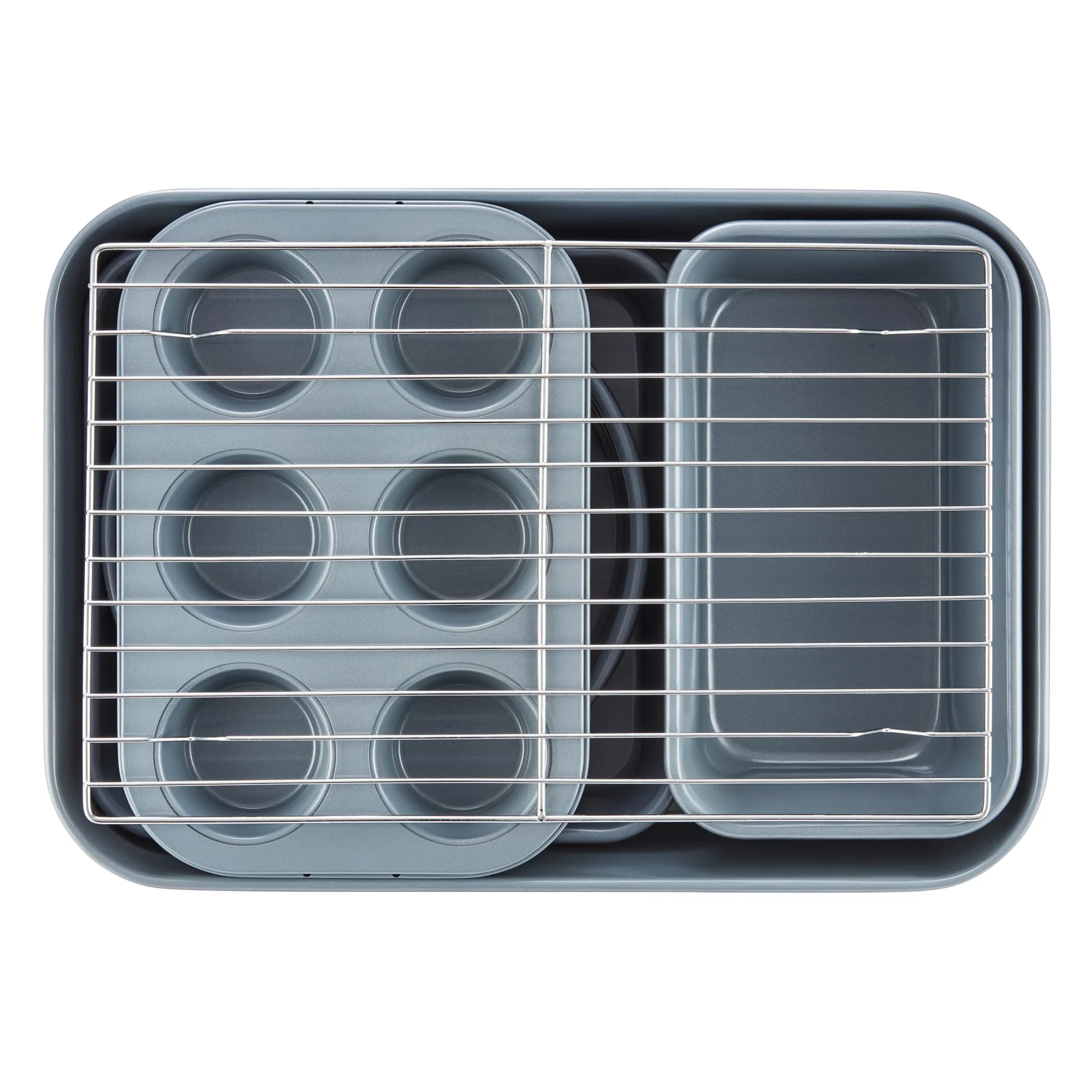 Tower Freedom 7 Piece Stacking Bakeware Set - Grey