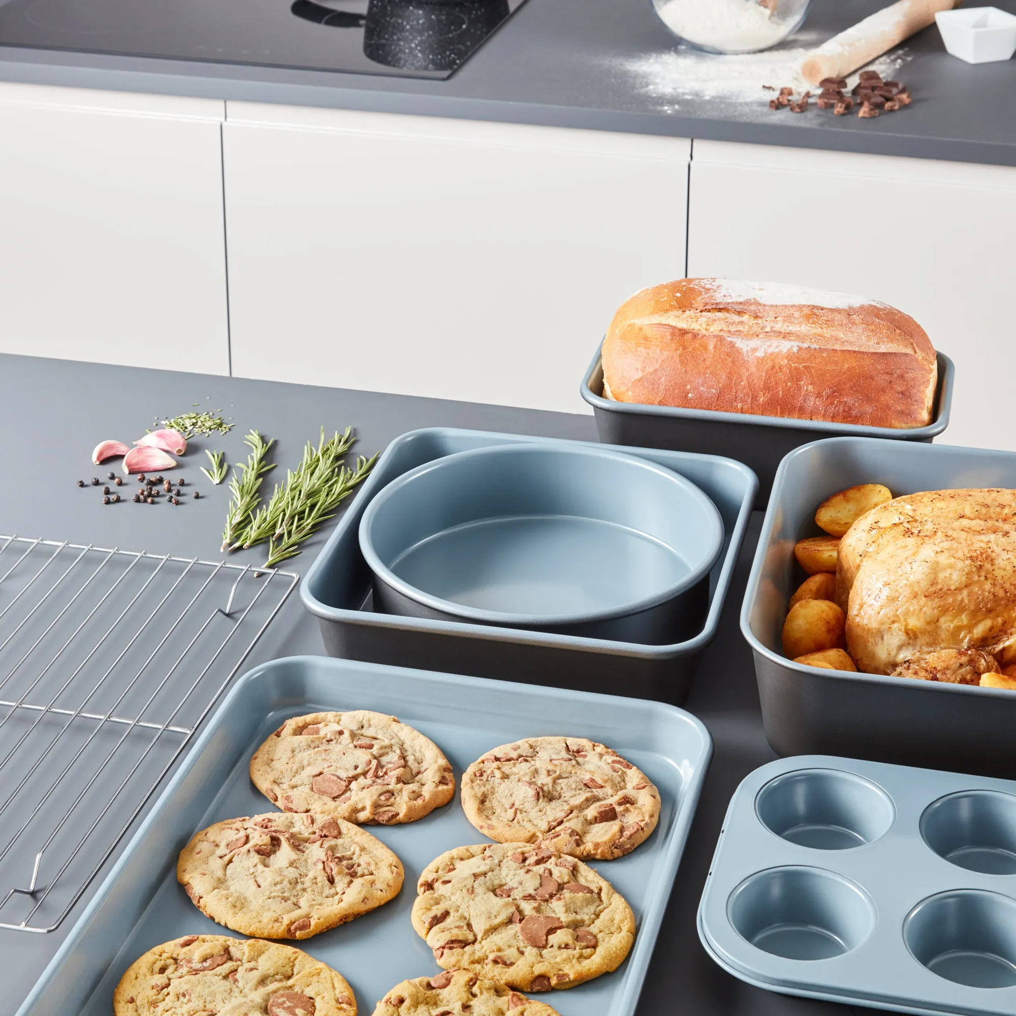 Tower Freedom 7 Piece Stacking Bakeware Set - Grey