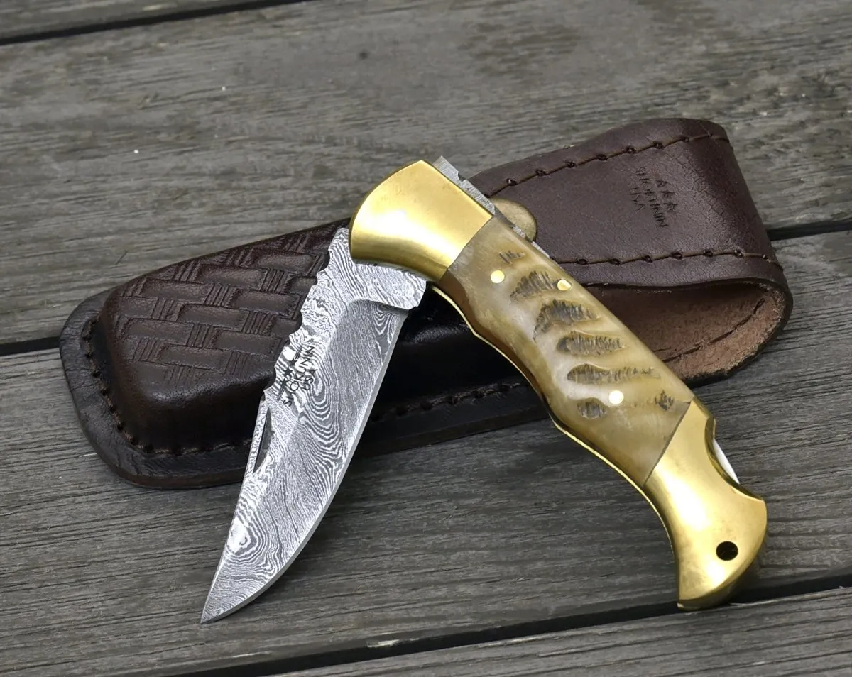 Tranquility Pocket Knife with Ram Horn Handle