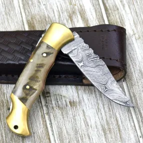 Tranquility Pocket Knife with Ram Horn Handle