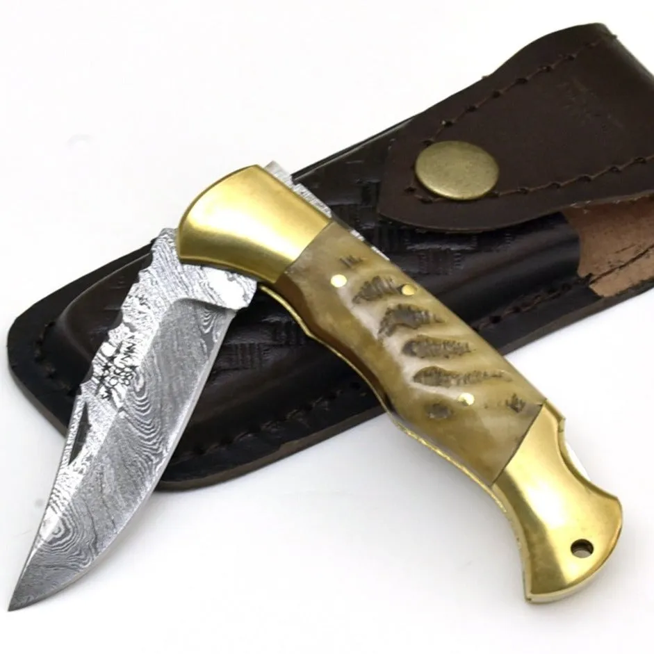 Tranquility Pocket Knife with Ram Horn Handle