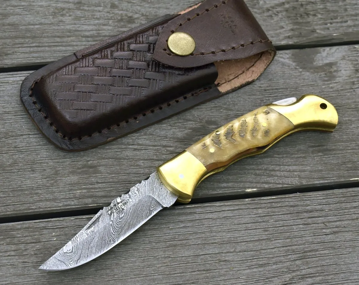 Tranquility Pocket Knife with Ram Horn Handle