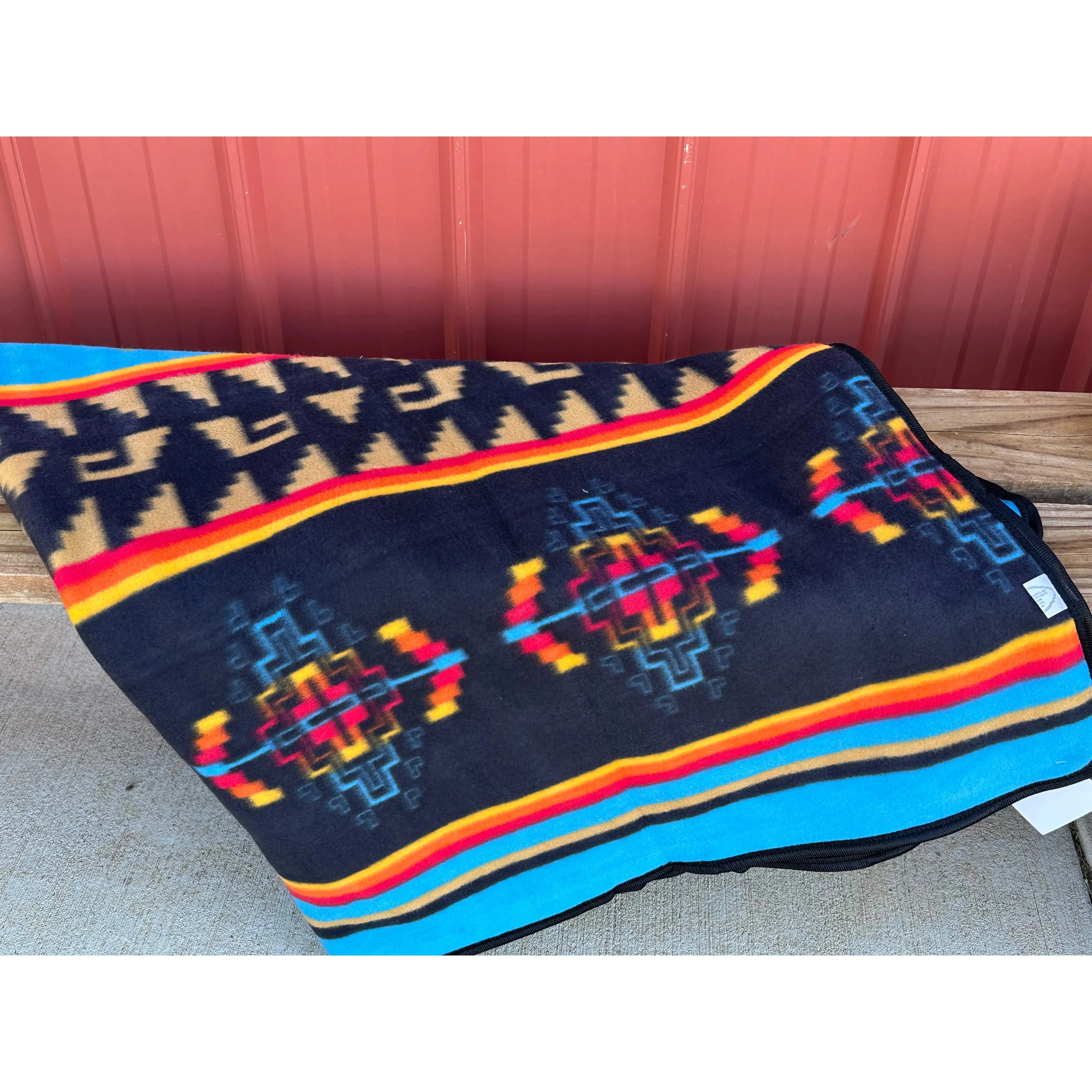 Turquoise Fleece Lodge Blanket