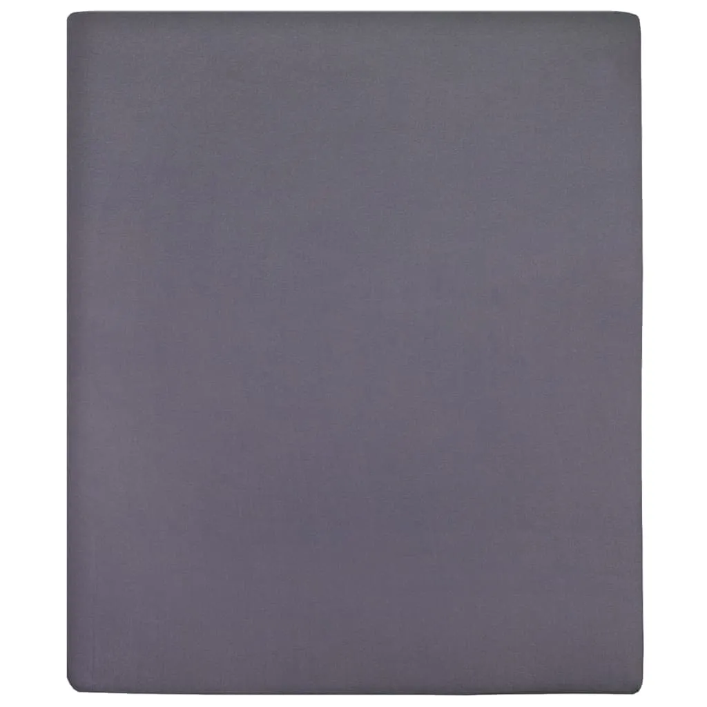 vidaXL Jersey Fitted Sheet Anthracite 160x200 cm Cotton