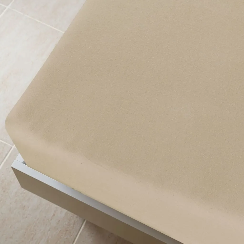 vidaXL Jersey Fitted Sheet Taupe 100x200 cm Cotton