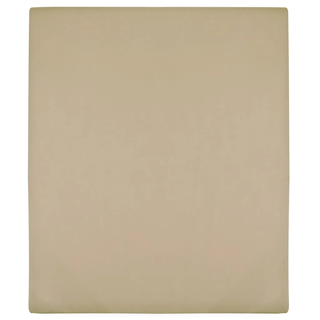 vidaXL Jersey Fitted Sheet Taupe 100x200 cm Cotton