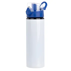 [Water Bottles - BLUE - Coloured Flip Lid - 750ml - White