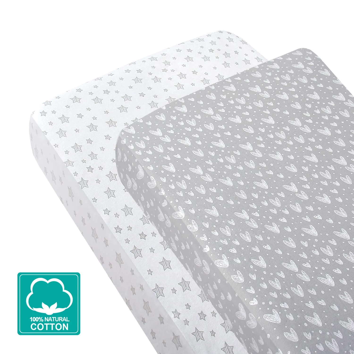 Waterproof Natural Bamboo Mattress Protector Compatible with Nestig Mini Crib - 2 Pack