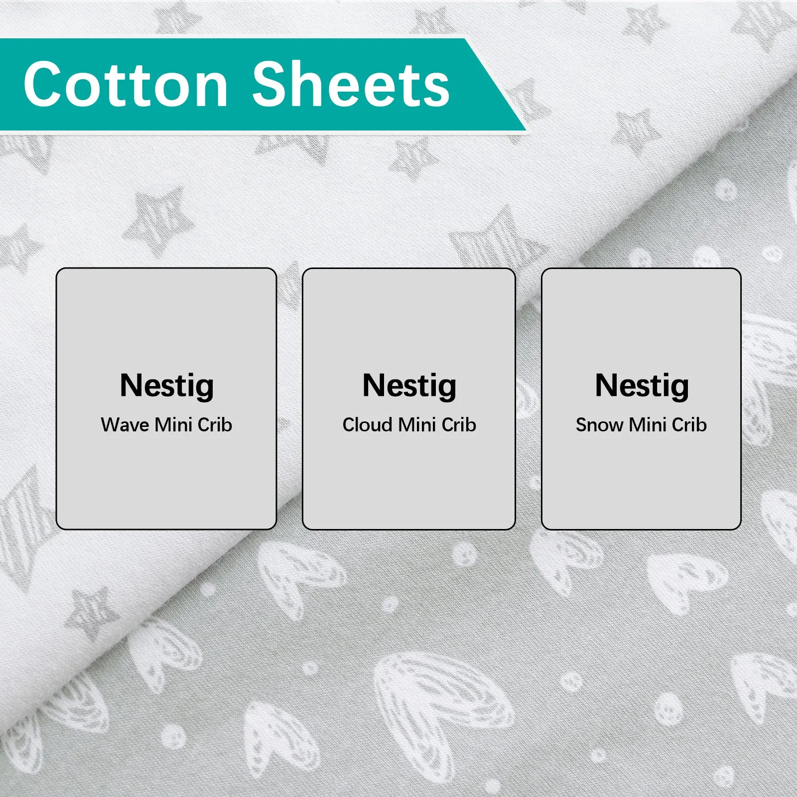 Waterproof Natural Bamboo Mattress Protector Compatible with Nestig Mini Crib - 2 Pack